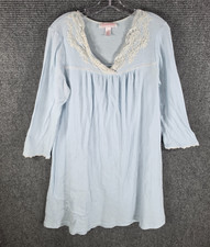 Vintage Oscar De La Renta Pink Label Small Blue Nightgown Waffle Knit