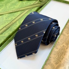 Gucci Tie Blue Silk Width8cm