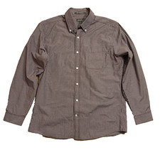 Eddie Bauer Button Down Wrinkle Free Relaxed Fit Shirt Red Check Mens M