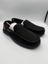 Dearfoams Men's Keaton Memory Foam Moccasin Slipper Size Large 11 BLACK