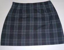 Vintage Y2K The Limited America Plaid Mini Skirt Wool Blend Womens 8 Black Blue