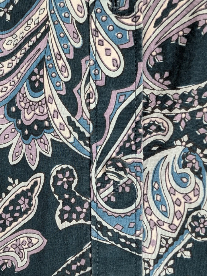 Blusa Talbots Feminina Tamanho 22W Botão para Cima Top Paisley Manga Longa Escritório  - Imagem 3 de 4