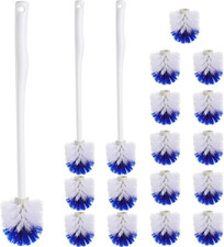 18 Pcs Toilet Bowl Brush 18.5 Inch Plastic Handle,Blue, White  Bathroom Toilet