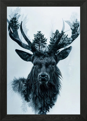 Hirsch versteckt gerahmtes Wandbild Poster Leinwanddruck Bild