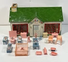 Vintage 1950s Marx Baby Land Nursery Tin Building W/ All Accessories Excellent