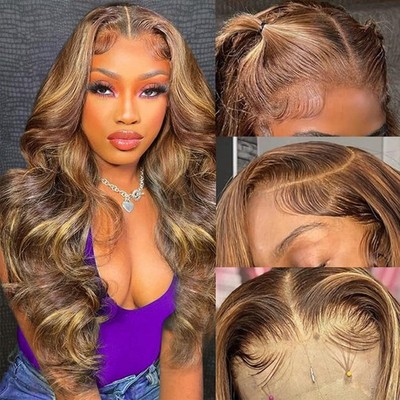 13x6 Lace Front Wigs Human Hair Highlight Ombre Lace Front Wig