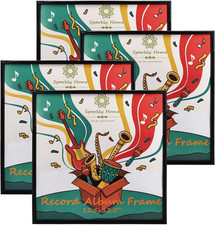 4 Packs,12.5X12.5 Black PVC Vinyl Record Album Frame, Display Music Vinyl LP Rec