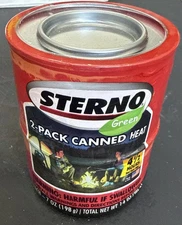 Vintage Sterno 4.5-Hour Green Heat Gel Chafing Fuel - NEW