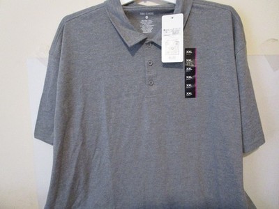 True Classic Short Sleeve Collar Neck Classic Polo Mens Shirt Heathered Gray 2XL