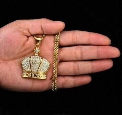 0.60Ct Lab Created Diamond Round Under Wraps Crown 14K Yellow Gold Finish Chain