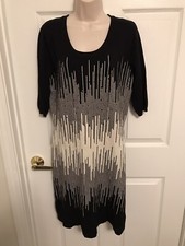 allison brittney sweater dress black beige womens large H87