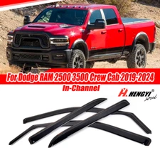 In-Channel For Dodge RAM 2500 3500 Crew Cab 19-2024 Vent Deflector Window Visor