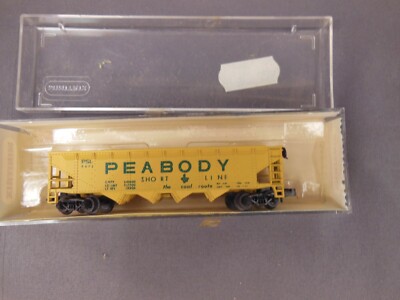 N SCALE MINITRIX PEABODY SHORT LINE QUAD HOPPER