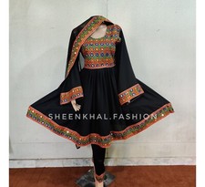 Traditional Afghan Dress For Nikkah With Full Hand Made With Golden Embroidery