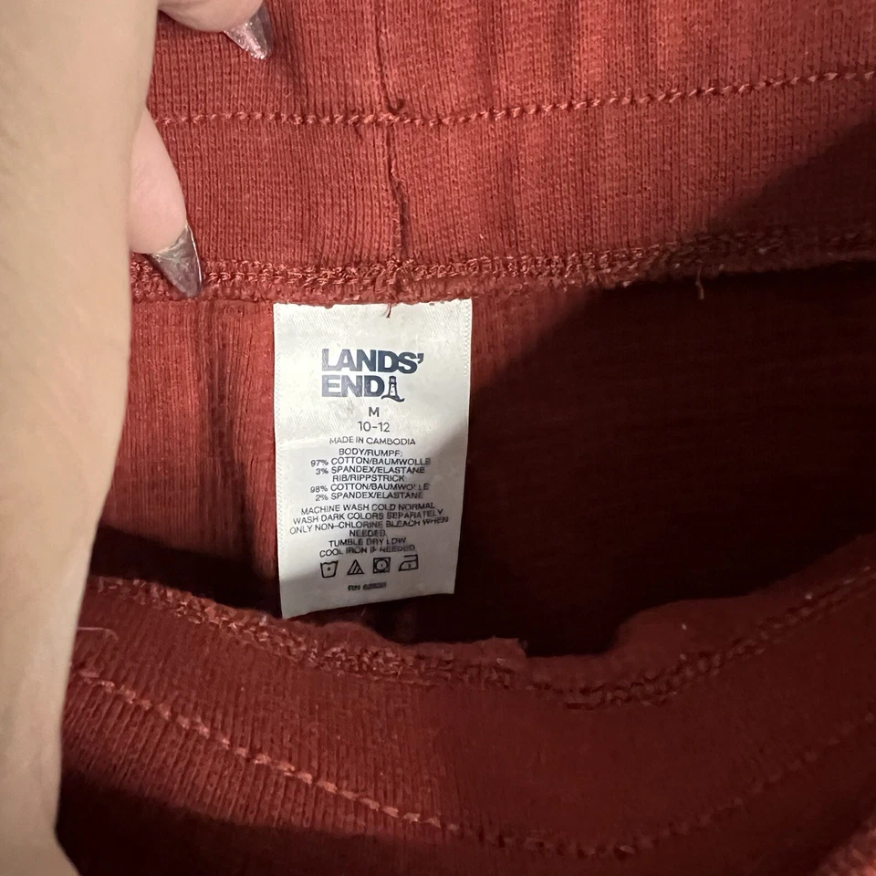 Pantalones de chándal Land’s End tejido gofre talla mediana 10-12 terracota Foto 3 de 4