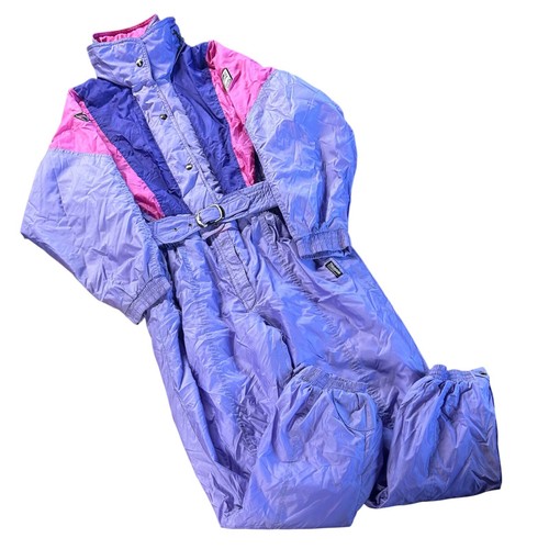 RODEO lila Skianzug Retro Snowboard Vintage 90er - Größe L Damen