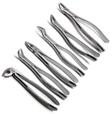 6 piece set of Dental extraction forceps