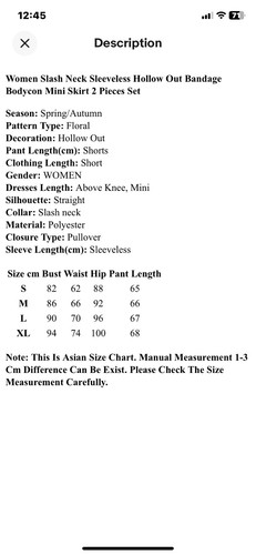 Women Slash Neck Sleeveless Hollow Out Bandage Bodycon Mini Skirt 2 Pieces Set - 第 3/3 張圖片