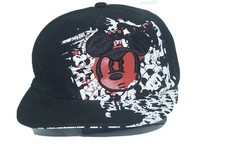 Disney Parks Mickey Mouse Angry Graphic Baseball Hat Cap Red Black Youth 53-55cm