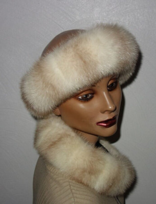 Echtfell Band Nerz Pelz Stirnband Fellschal Kragen Real Saga Mink Fur Sky Kappe