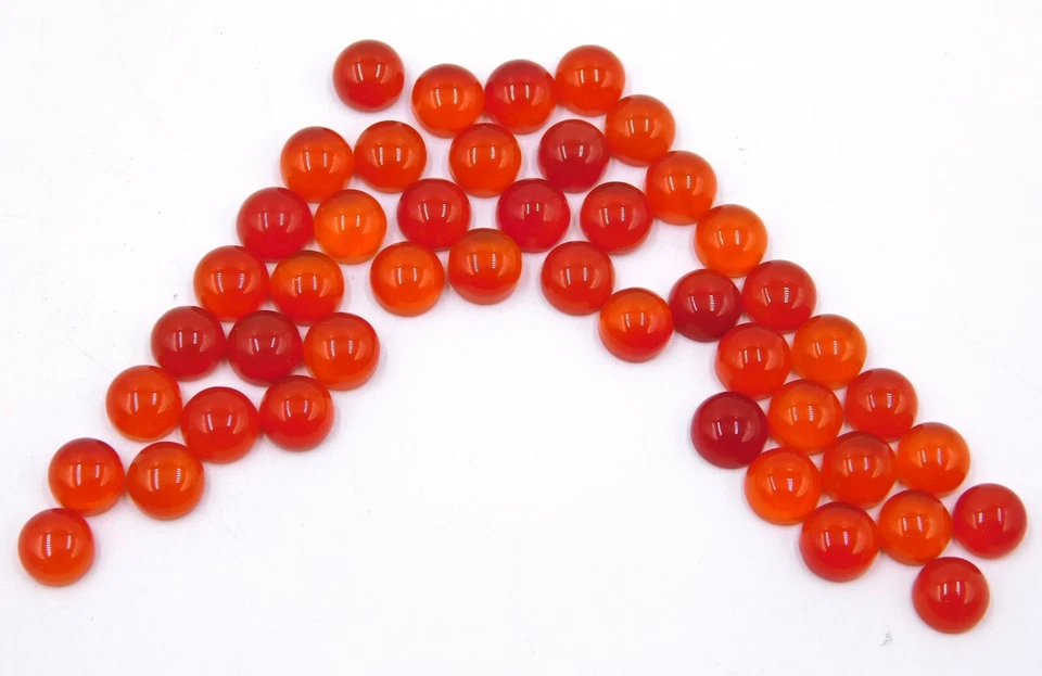 Lote de piedras preciosas sueltas de cabina redonda de ónix rojo natural 6 mm para hacer joyas P-2416 Foto 4 de 4