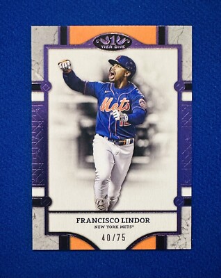 2024 Topps Tier One #52 Francisco Lindor /75 Purple Card FOIL 40