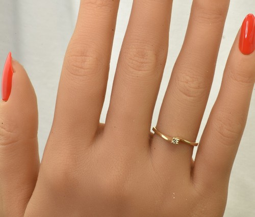Natural Diamond Solid 10k Gold Solitaire Twist Mounting by JED - Picture 5 of 12