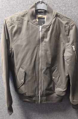 New Look Mens Brown Bomber Jacket UK S LN054 EE 11