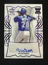 2021 Leaf Trinity Victor Mesia Purple Auto Autograph /25 Blue Jays Card