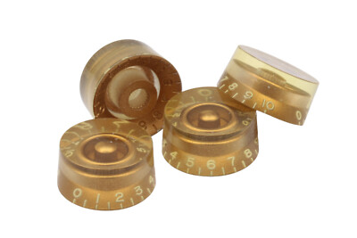 Premium Speedknobs Gold tinted/yellow numbers Set4 fits CTS Potis fits Gibson 
