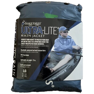 Lightweight Ultra-Lite2 Waterproof Breathable Rain Jacket, Blue,Large