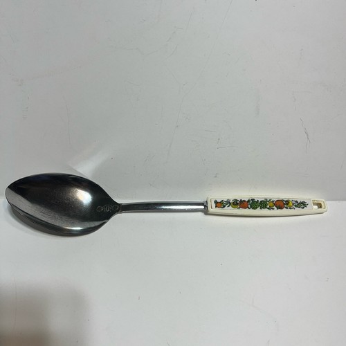 Ekco Spoon veggie utensil tomato onion mushrooms white chromium plated USA 