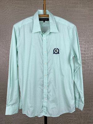 GIORIO DI MARE Herren Gr. M Hemd Shirt grün weiß kariert langarm Polo 4C6