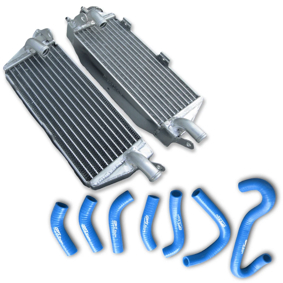 Radiador de aluminio y manguera negra para 84-87 HUSQVARNA HUSKY AE/CR/WR/XC 400/430/500 Foto 3 de 4