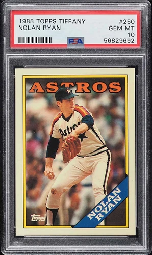 1988 Topps Tiffany BB Card #250 Nolan Ryan Houston Astros HOF PSA 10 GEM MINT