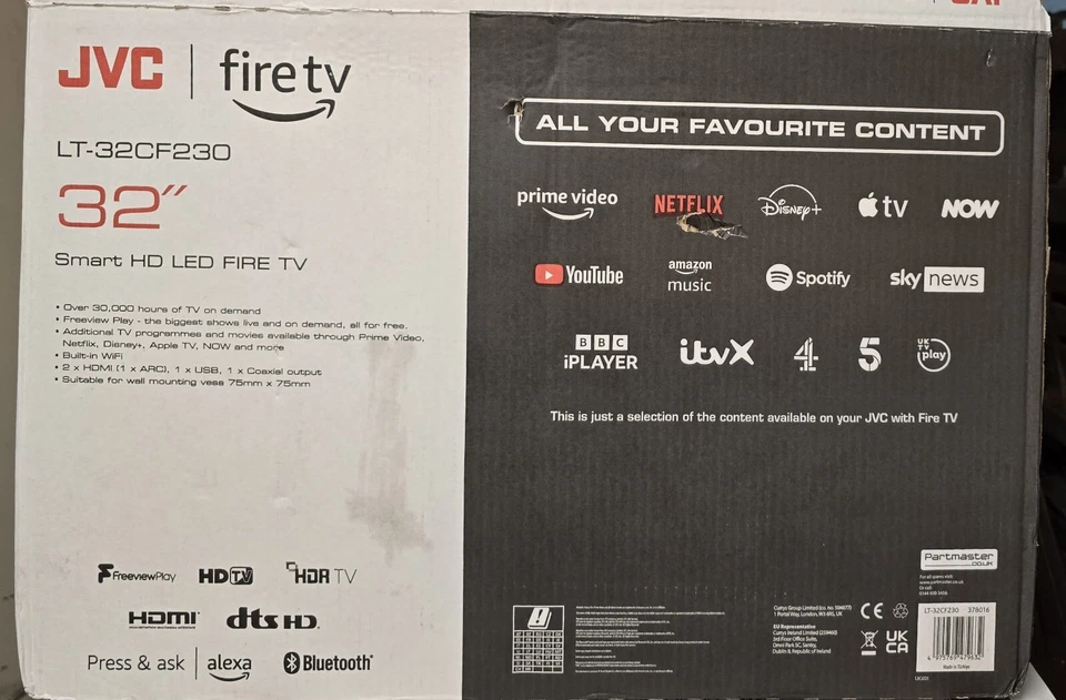 JVC LT-32CF230 Fire TV 32" Smart HD Ready HDR LED TV Amazon - Image 2 of 4