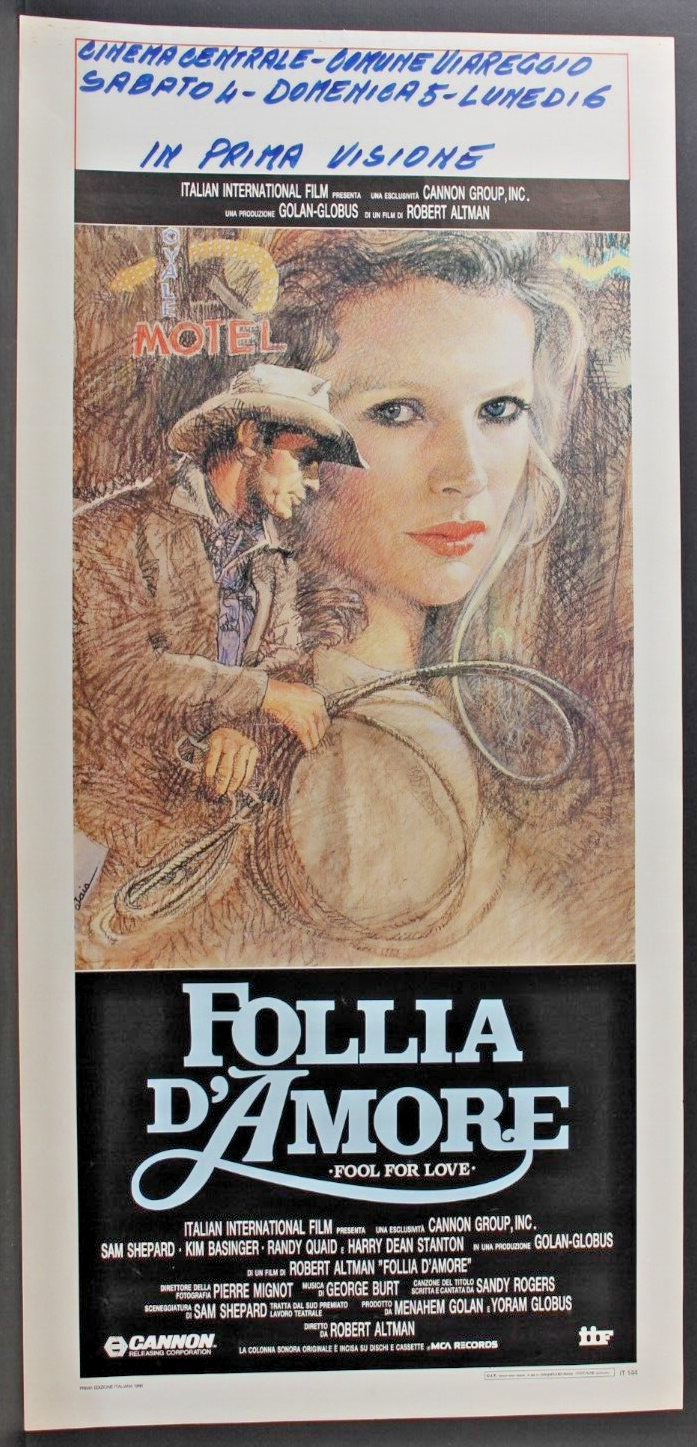 Locandina originale film Follia d'amore (1985) - Regia di Robert Altman