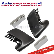 Front Bumper Trim Chrome + Lower Tow Hook Cover Black for 13-15 Lexus RX350