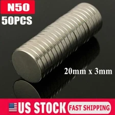50PCS Super Strong 20mm x 3mm N50 Round Disc Rare Earth Neodymium Magnet US