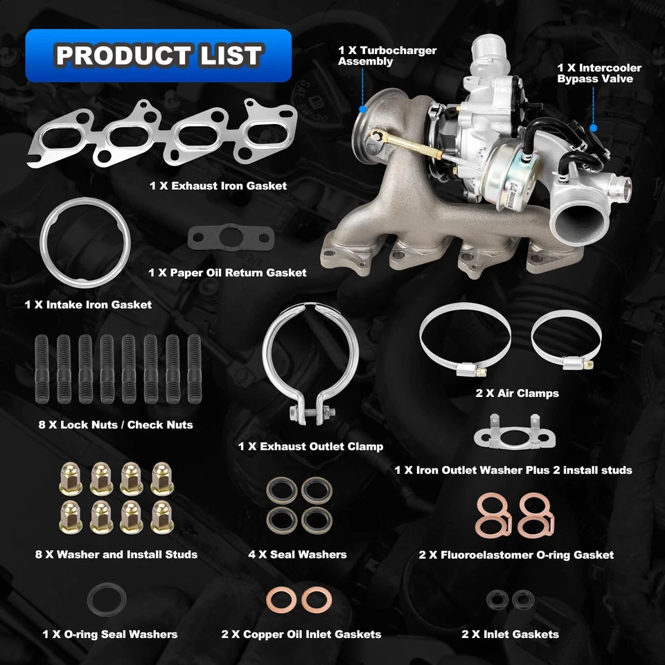 Turbocompressor completo e kit para Chevy Cruze Sonic Trax e Buick Encore 1.4L - Imagem 3 de 4