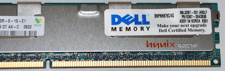 16GB 4x4GB Dell SNPNN876C/4G 2RX4 PC3-10600R 1333 REG 99L0287 P910367 RAM Memory - Image 2 of 4