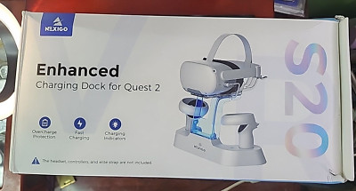 NexiGo S20 Enhanced Charging Dock for Meta Oculus Quest 2 Headset Controller New