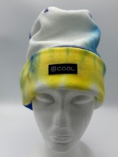 Coal Headwear Beanie Unisex One Size Tall Blue Tie Dye Skully Knit Hat Cuffed