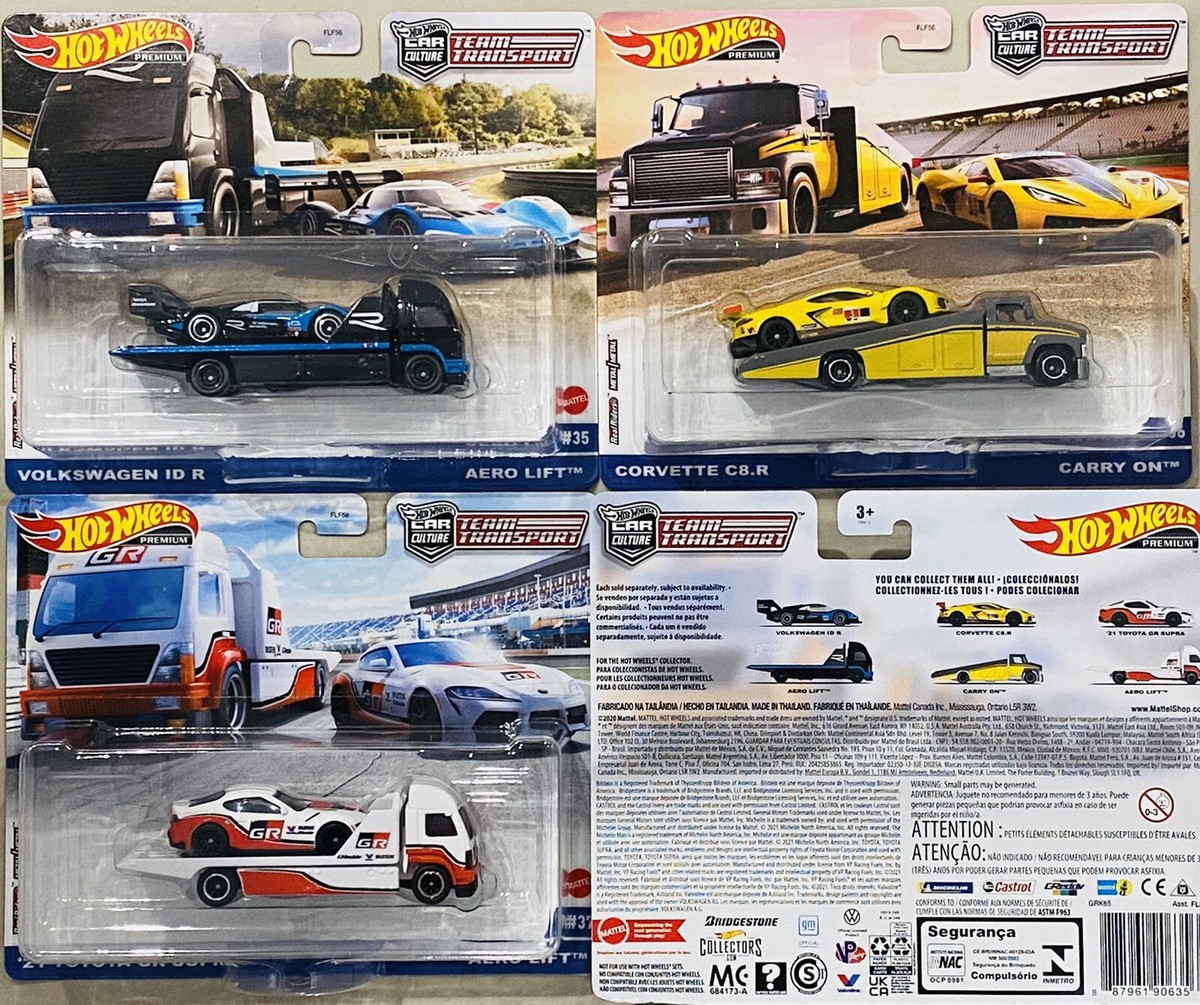 hot wheels Team Transport Set Of 3 #35-37 VW GT ID R Toyota Supra