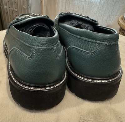 Vinny\'s Le Club Snaffle Bit Loafers basil green textured leather men SZ 42 US 9 Vinny main image 4