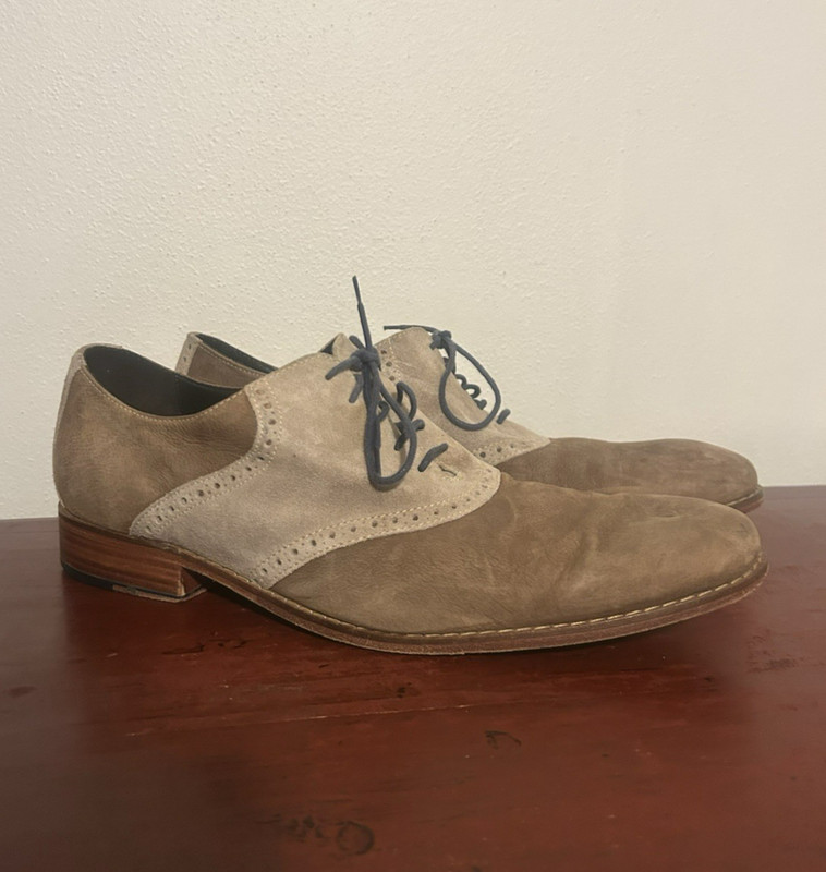 Cole Haan Great Jones Saddle Mens Size 13 Brown Classic Suede Oxford Shoes