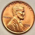 1955-S  Uncirculated BU Red RD - Lincoln Wheat Cent  ~ B868