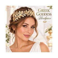 Gold Greek Goddess Laurel Leaf Tiara Lightweight Crown Headband