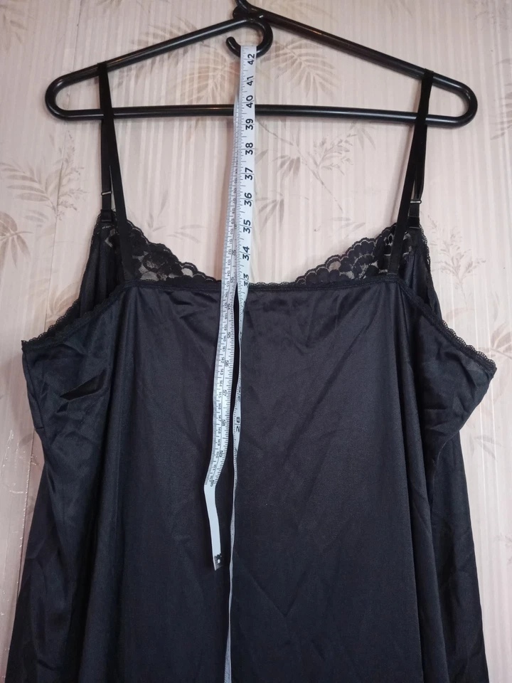 Vestido De Colección Vassarette 28 Para Mujer Negro Bajo Sin Mangas 40" Sujetador Loungerie Vestido  Foto 4 de 4