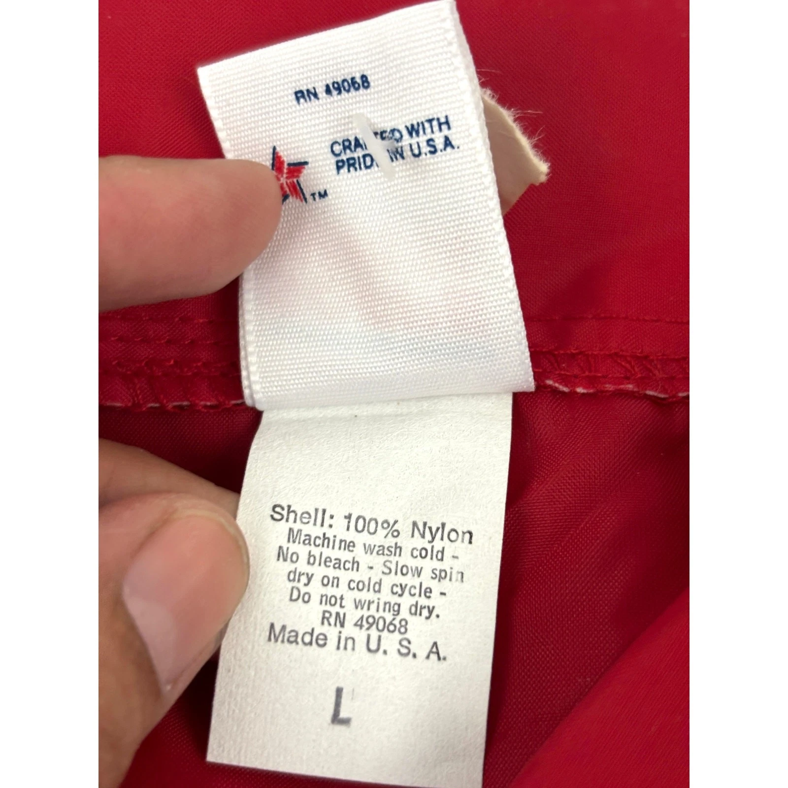 Vintage Soffe Windbreaker Jacket Men LARGE Red Nylon Snap-Closure 1990s NEW image 5